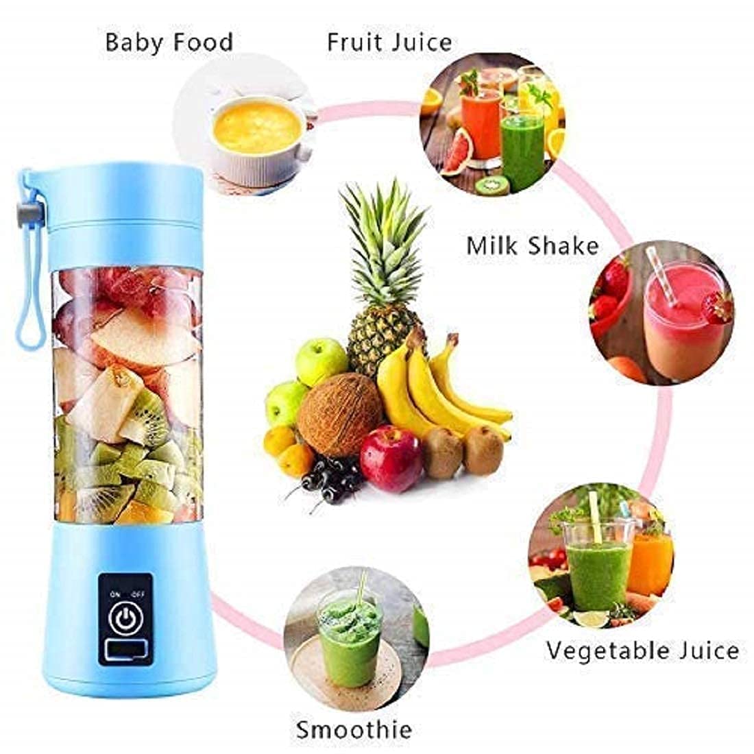 Blender Portable Blade Smoothie Maker Usb Juicer Bottle Blender