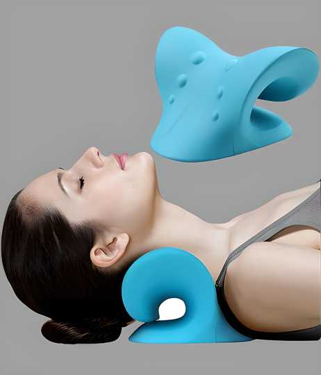 Expertomind Neck Relaxer | Cervical Pillow | Neck & Shoulder Support for Pain Relief | Chiropractic Acupressure Massage | Durable and Soft | Portable & Easy to Carry - Blue Color Massager (Blue)