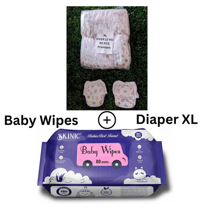 Baby Diaper Regular Quality XL Size -50 Piece (Free Wipes)