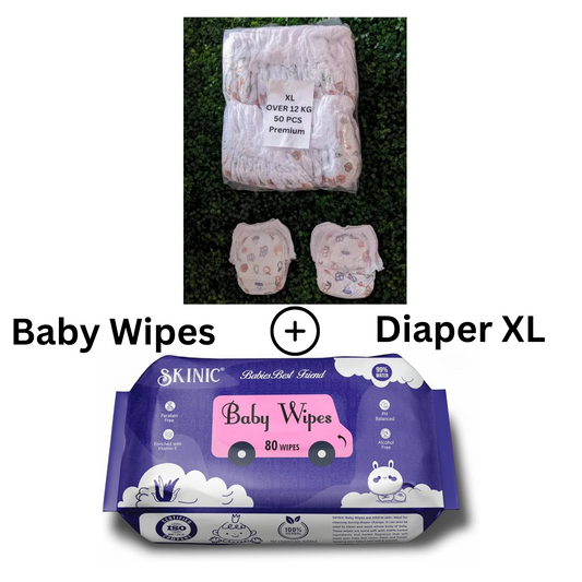 Baby Diaper Regular Quality XL Size -50 Piece (Free Wipes)